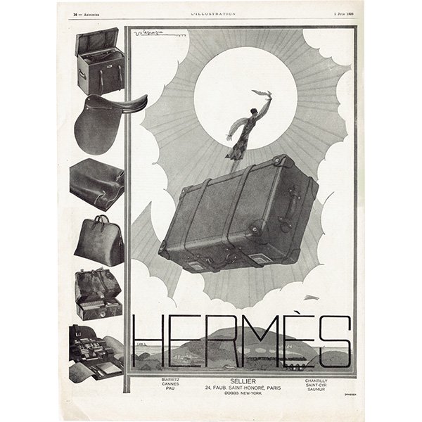 Hermès（エルメス）のラグジュアリーアイテムのヴィンテージ広告 1926