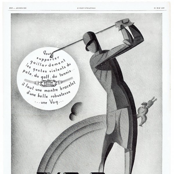 VOG スポーツ用時計のヴィンテージ広告 1929年 0195