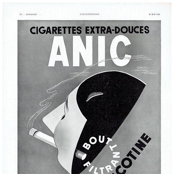 ANIC CIGARETTES（たばこ）のヴィンテージ広告 SEPO 1938年 0196