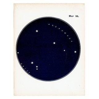 【天文学】星座アンティークプリント（アンドロメダ座/おひつじ座MAP10） 0052