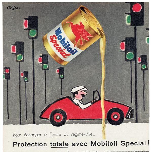 SAVIGNAC(レイモン・サヴィニャック) mobil oil ヴィンテージ広告