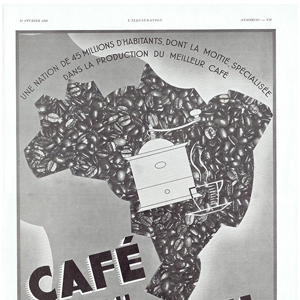 フレンチヴィンテージ広告（CAFÉ de BRÉSIL） カフェ コーヒー 1936年 0234