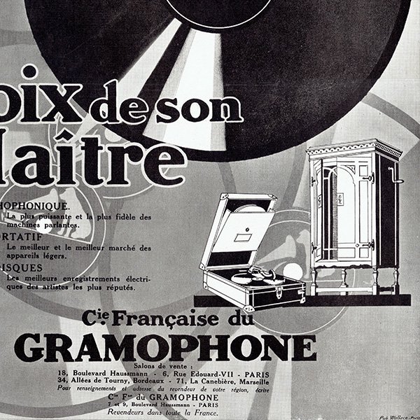 フレンチヴィンテージ広告 / Gramophone / La Voix de son Maitre 1929年 0235