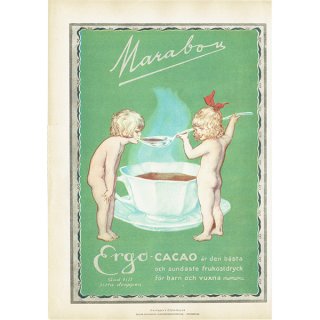 スウェーデンヴィンテージ広告 / Ergo-CACAO（ココアの広告） 1924年 0236