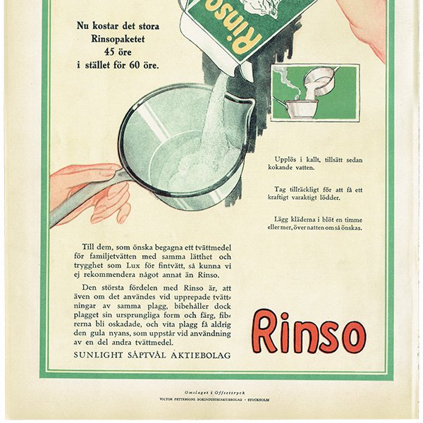 スウェーデンヴィンテージ広告 / Rinso（洗濯用洗剤） 1924年 0237
