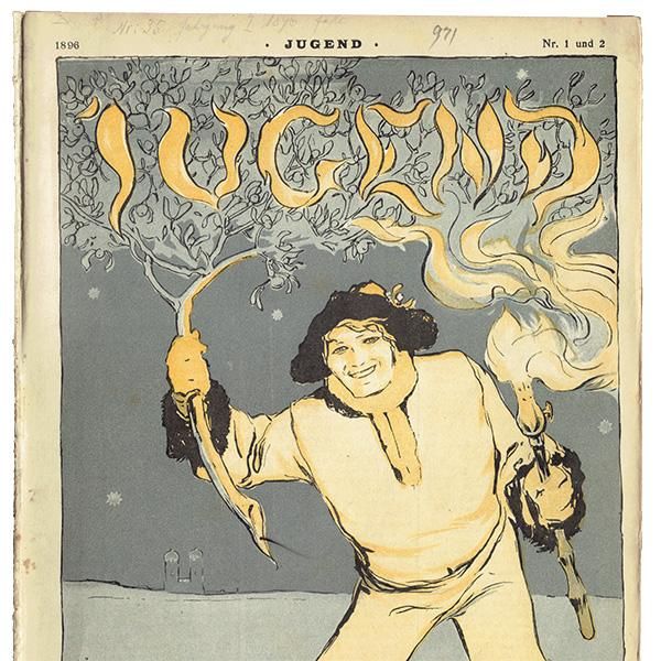 大きな海外アンティーク雑誌 ドイツのイラスト文芸雑誌JUGEND（ユーゲント） 1896創刊号 NR.1-2