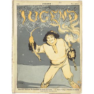ドイツのイラスト文芸雑誌JUGEND（ユーゲント） 1896創刊号 NR.1-2  0001