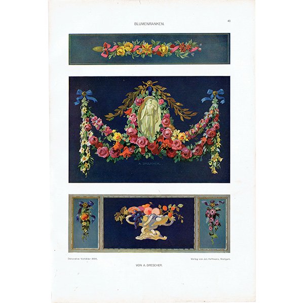 DEKORATIVE VORBILDER 1913 装飾 デコレーション アンティークプリント  0065