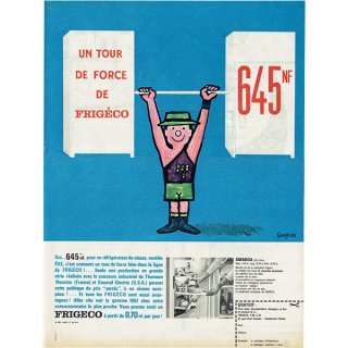 フランス ヴィンテージ広告 / レイモン・サヴィニャック FRIGECO 1963年 0260