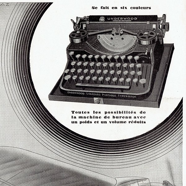 フレンチヴィンテージ広告 / タイプライター（UNDERWOOD） 1929年 0266