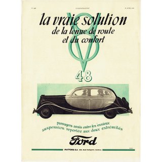 クラシックカー フレンチヴィンテージ広告 / Ford フォード 1935年 0102