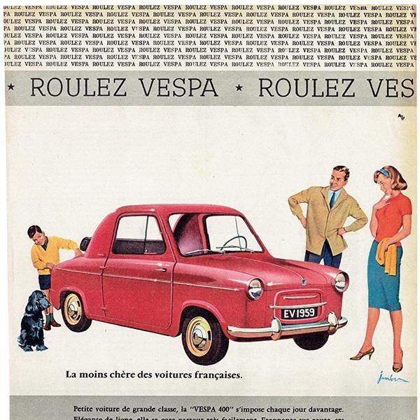 売れ筋介護用品も！ フレンチヴィンテージ広告 / 0106 1959年 ベスパ 400 Vespa その他