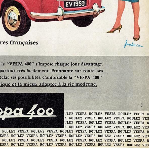 フレンチヴィンテージ広告 / Vespa 400 ベスパ 1959年 0106