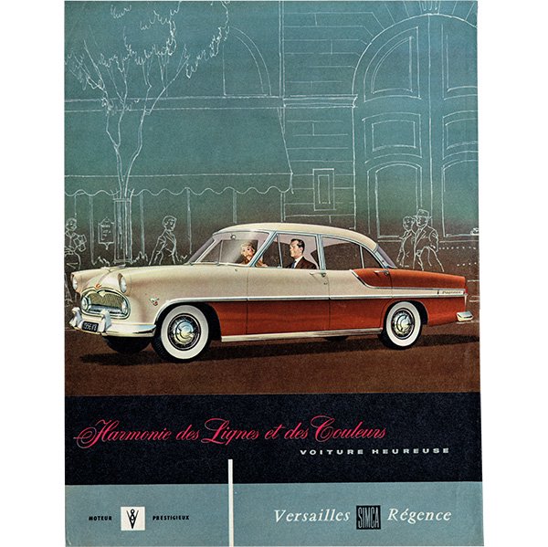 クラシックカー フレンチヴィンテージ広告 / SIMCA（シムカ） 1956年 0108