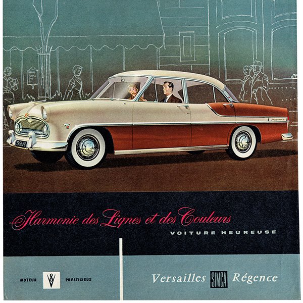 クラシックカー フレンチヴィンテージ広告 / SIMCA（シムカ） 1956年 0108