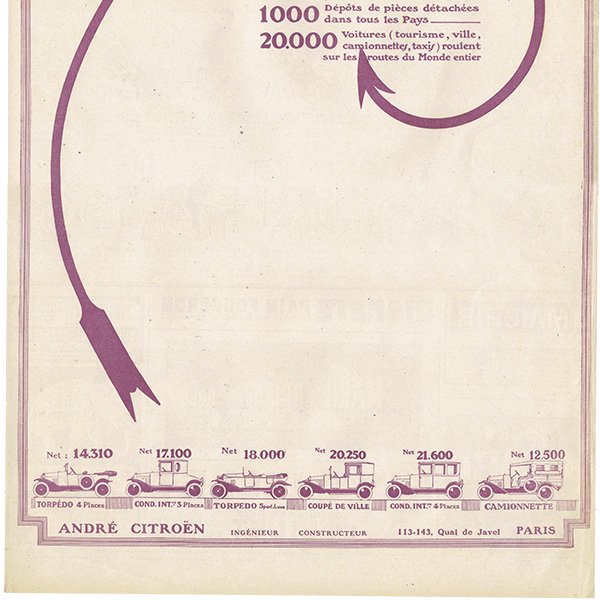 クラシックカー フレンチヴィンテージ広告 / Citroën シトロエン 1921年  0092