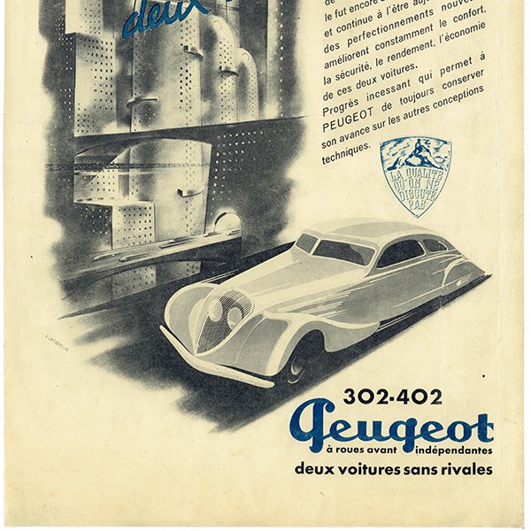 クラシックカー フレンチヴィンテージ広告 / Peugeot（プジョー）302 