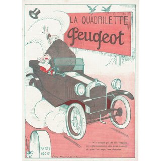 クラシックカー フレンチヴィンテージ広告 / Peugeot（プジョー）1923年 0124