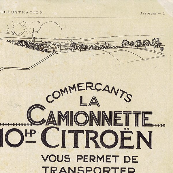クラシックカー フレンチヴィンテージ広告 / Citroën シトロエン 1922年  0111