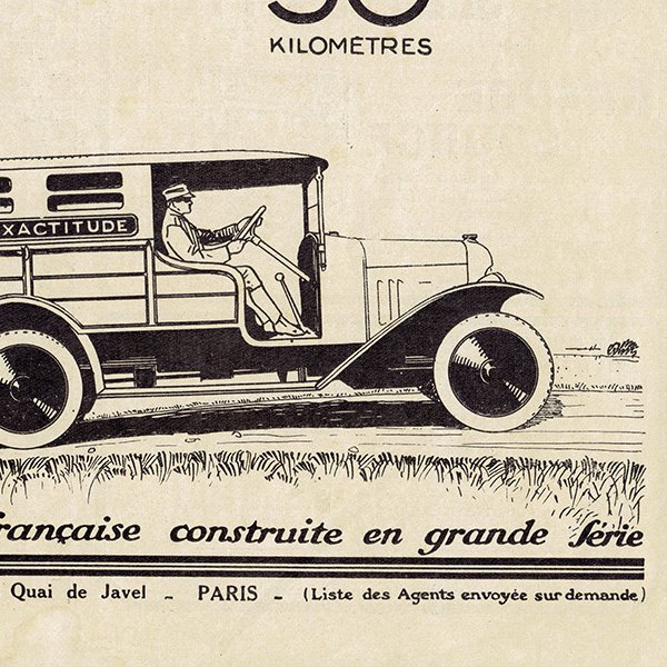 クラシックカー フレンチヴィンテージ広告 / Citroën シトロエン 1922年  0111
