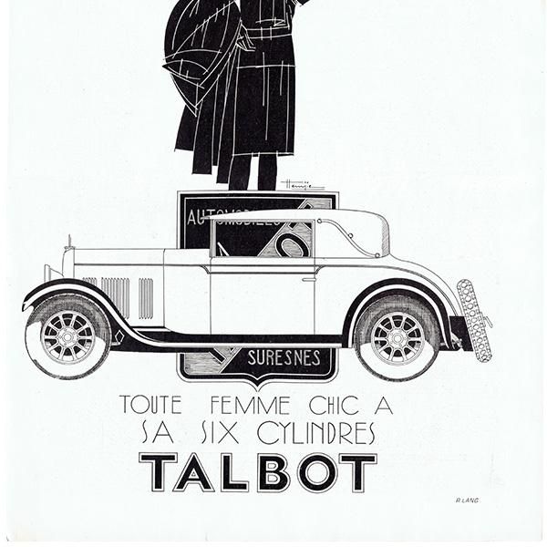 【初回限定】 クラシックカー TALBOT 1929年 / フランスの古い広告 その他
