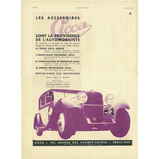 Cicca カーアクセサリー/カーパーツ 1933年 / フレンチヴィンテージ広告  0121