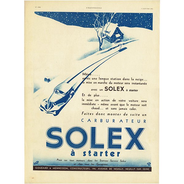 SOLEX（ソレックス）キャブレター 1934年 / フレンチヴィンテージ広告 0126