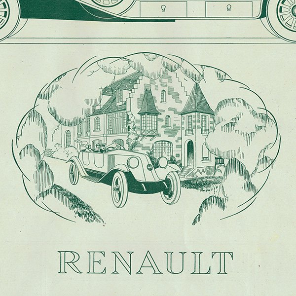 クラシックカー ルノー（RENAULT） 1923年 / フレンチヴィンテージ広告 0135