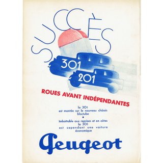 クラシックカー プジョー301＆201（PEUGEOT） 1932年 / フレンチヴィンテージ広告 0137