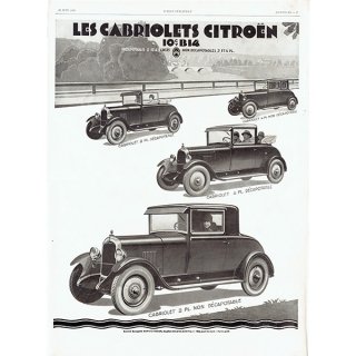 クラシックカー フレンチヴィンテージ広告 / Citroën シトロエン カブリオレ 1928年  0138