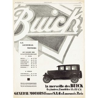 クラシックカー ビュイック（Buick） 1926年 / フレンチヴィンテージ広告 0139