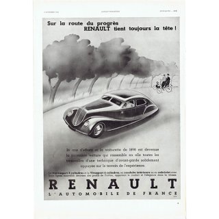 クラシックカー ルノー（RENAULT） 1934年 / フランスの古い広告（ヴィンテージ広告） 0141