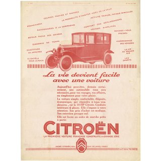 クラシックカー シトロエン（Citroën） 1924年 / フランスの古い広告（ヴィンテージ広告） 0145