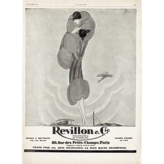 ファッション（Revillon） 1927年 フランスの古い広告（ヴィンテージ広告） 0287