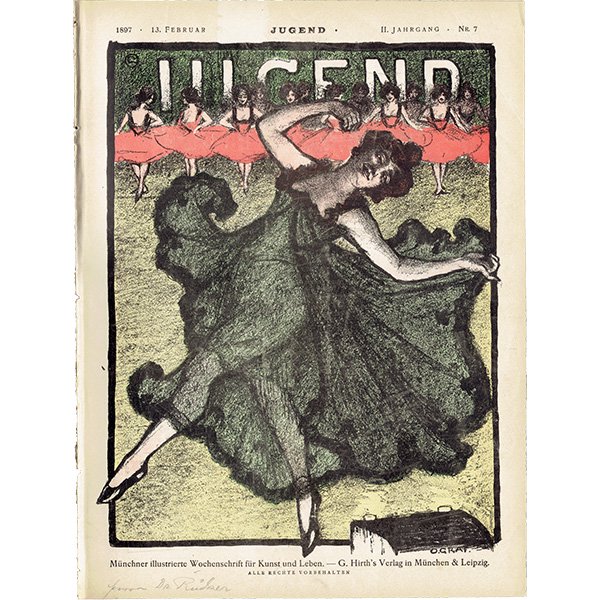 ドイツのイラスト文芸雑誌JUGEND（ユーゲント）アールヌーヴォー   1897-2-13 NR.7  0058