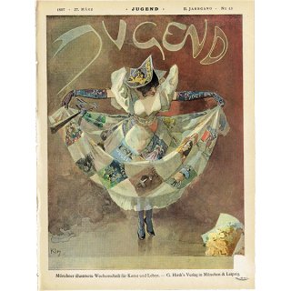 ドイツのイラスト文芸雑誌JUGEND（ユーゲント）アールヌーヴォー  1897-3-27 NR.13  0064