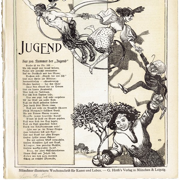 ドイツのイラスト文芸雑誌JUGEND（ユーゲント）アールヌーヴォー 1897-11-27 NR.48 創刊100