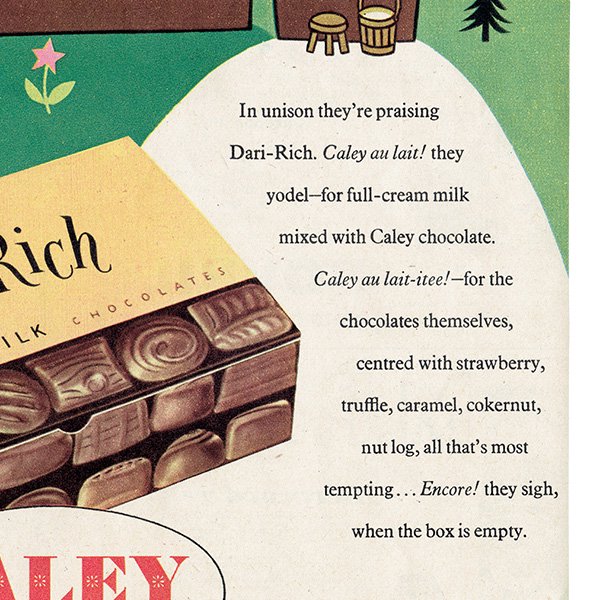 Caley Dari-Rich/チョコレート 1950年代 イギリスの古い広告（ヴィンテージ広告） 0290
