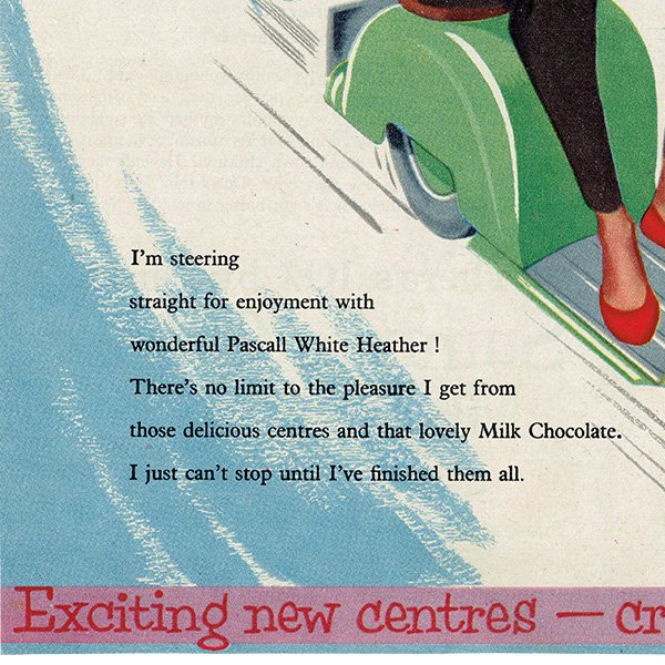 Pascall White Heather / チョコレートアソート 1950年代 イギリスの古い広告（ヴィンテージ広告） 0292