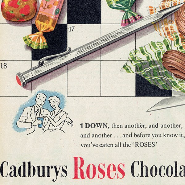Cadbury's Roses / キャドバリーローズ 1950年代 イギリスの古い広告（ヴィンテージ広告） 0293