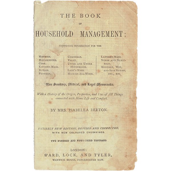 ӡȥ׿ͤβܡThe Book of Household Management 1869ǯ ꥹƥץ  0004