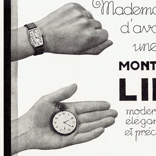 フランスの時計ブランド LIP（リップ） 1929年のフランスの古い広告（ヴィンテージ広告） 0298