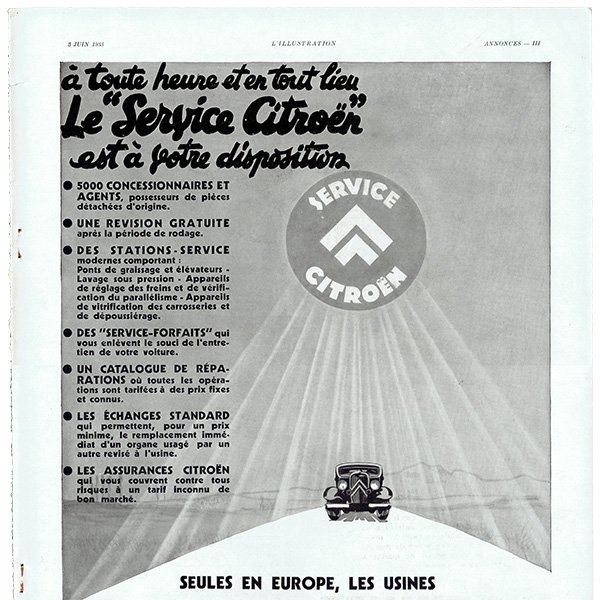 クラシックカー シトロエン（Citroën）1933年 / フランスの古い広告（ヴィンテージ広告） 0153