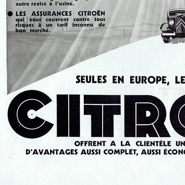 クラシックカー シトロエン（Citroën）1933年 / フランスの古い広告（ヴィンテージ広告） 0153