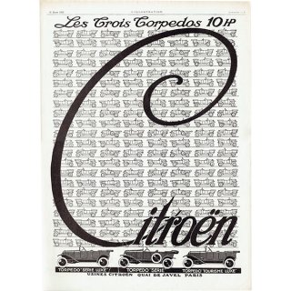 クラシックカー シトロエン（Citroën）1922年 / フランスの古い広告（ヴィンテージ広告） 0155
