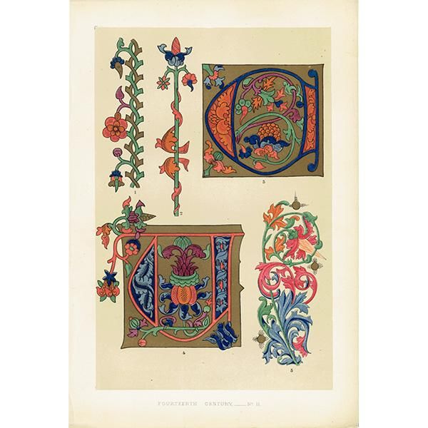装飾写本 / アルファベット イギリス アンティーク 版画 装飾写本 / アルファベット イギリス アンティーク 版画