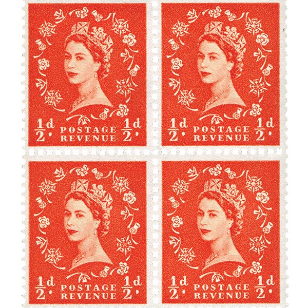 英国のエリザベス2世（エリザベス女王）イギリス未使用古い切手 オレンジ系