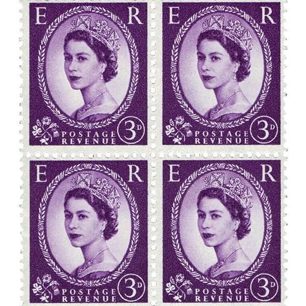 英国のエリザベス2世（エリザベス女王）イギリス未使用古い切手 紫系