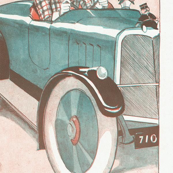 クラシックカー 1925年 / フランスの古い雑誌の挿絵 クラシックカー 1925年 / フランスの古い雑誌の挿絵