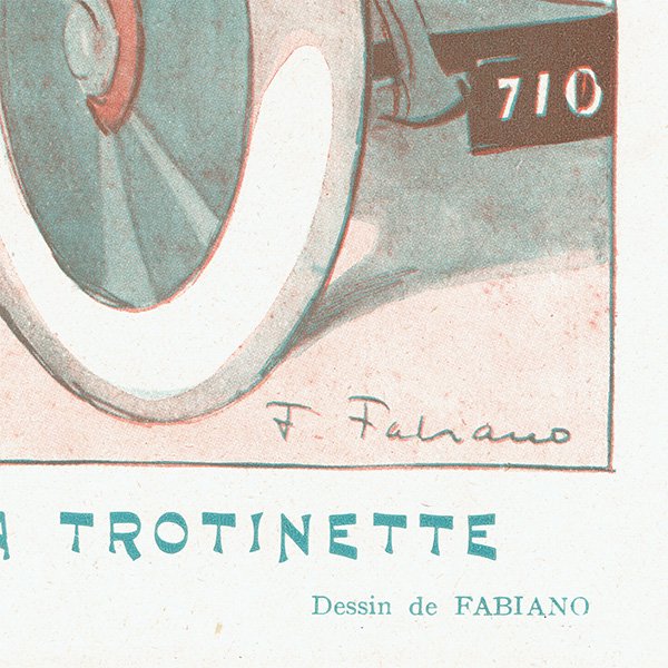 クラシックカー 1925年 / フランスの古い雑誌の挿絵 （ファビアン・ファビアーノ/Fabien Fabiano） 0158